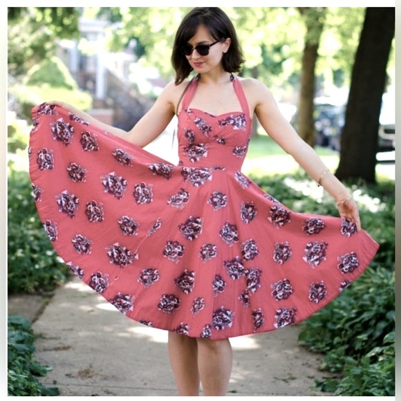 💗Anthropologie Girl From Savoy Akebono Floral Halter Strapless Dress Size 4 - Picture 4 of 13